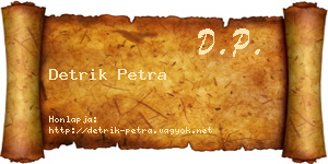 Detrik Petra névjegykártya